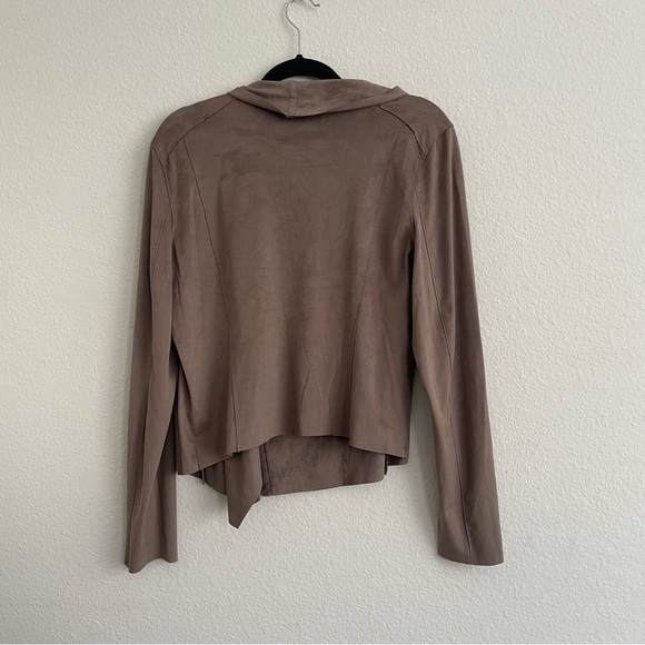 Blank NYC Drape Front Faux Suede Tan Jacket Size Large - Picture 8 of 8
